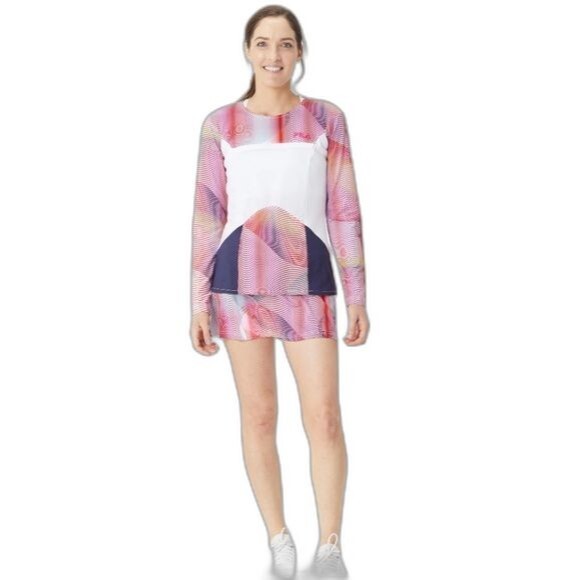 Fila Christopher Bevans Park Spectrum 50+ UPF Multicolored Stretch Athletic Top - Picture 3 of 15